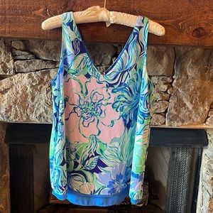 Lilly Pulitzer reversible v-neck Florin Party Thyme